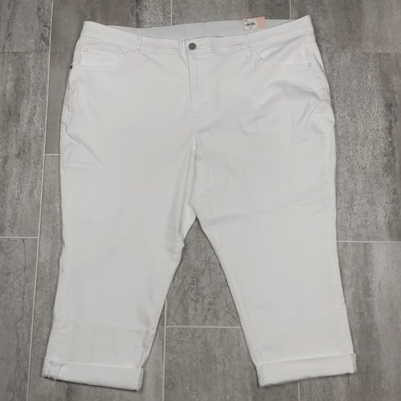Evri Plus Size Denim Capri Pants Sz 24w 